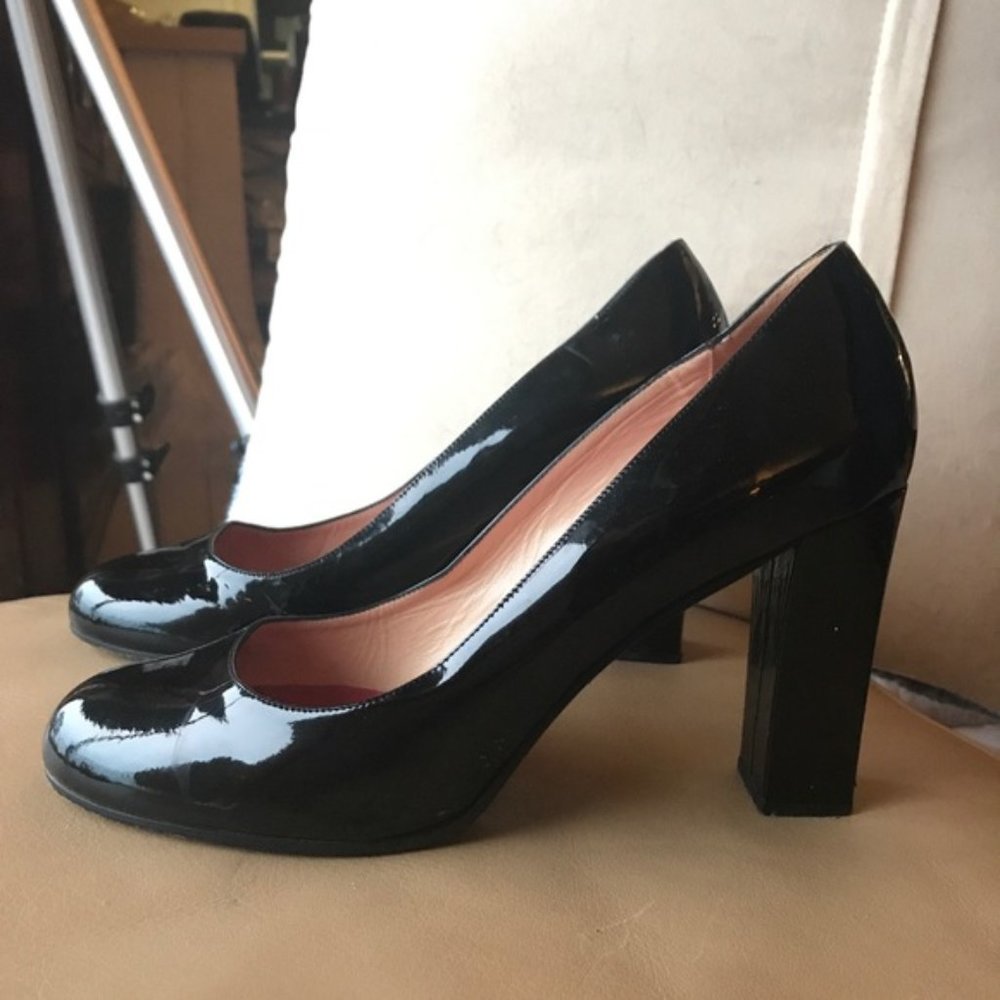 kate spade Black Patent Leather Block Heel Pump ✨